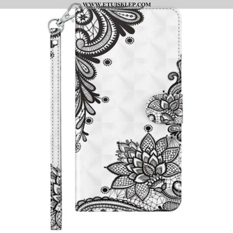 Etui Folio do Samsung Galaxy M13 Koronka Z Paskiem